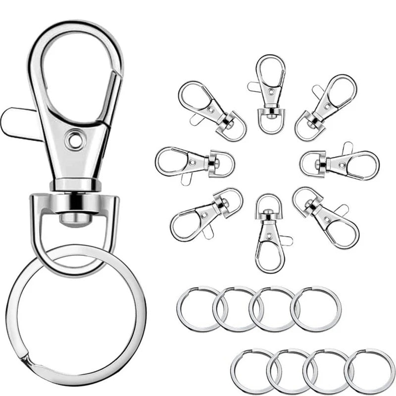 100Pcs Keychain Hooks with Key Rings Clip Hook for DIY Crafts