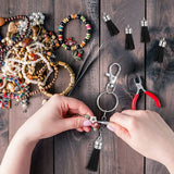 100Pcs Black Faux Suede Leather Tassel Keychain Pendants