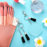 100Pcs Black Faux Suede Leather Tassel Keychain Pendants