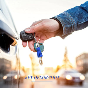 100Pcs Blue Keychain Tassels Faux Suede Pendants