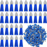 100Pcs Blue Keychain Tassels Faux Suede Pendants