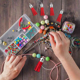 100Pcs Red Faux Suede Leather Tassel Pendants for DIY Crafts