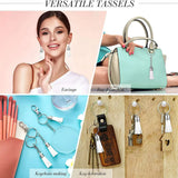 100Pcs White Suede Leather Tassel Keychain Pendants