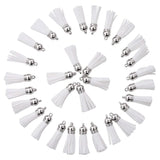 100Pcs White Suede Leather Tassel Keychain Pendants