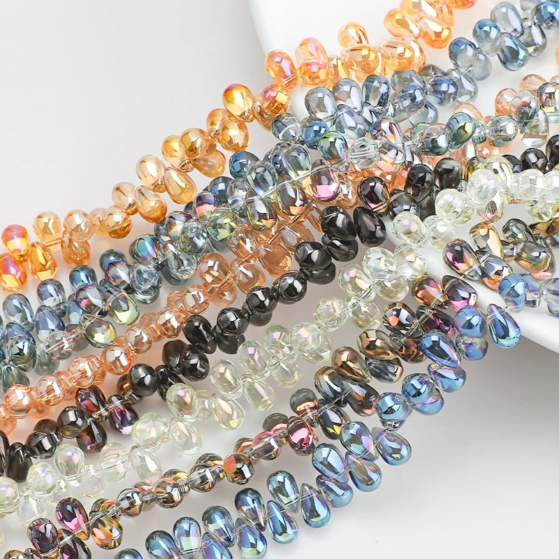 100Pcs Lampwork Glass Drop Bead 6x9mm Austria Crystal Teardrop Pendant