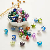 100Pcs Large Hole Glass European Beads Double Cores Faceted Rondelle Beads