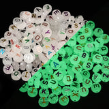 100Pcs 10mm Luminous Beads Mixed Letter Loose Beads For Diy Jewelry Making