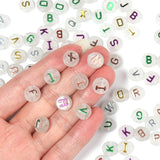 100Pcs 10mm Luminous Beads Mixed Letter Loose Beads For Diy Jewelry Making