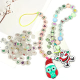100Pcs 10mm Luminous Beads Mixed Letter Loose Beads For Diy Jewelry Making
