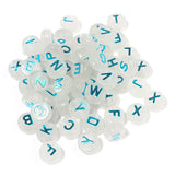 100Pcs 10mm Luminous Beads Mixed Letter Loose Beads For Diy Jewelry Making