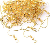 100Pcs 17mm Metal Gold/Silver Earring Hooks French Ear Wires