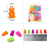 100Pcs 21x12mm Acrylic Bear Loose Beads Jewelry Making Mix