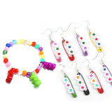 100Pcs 21x12mm Acrylic Bear Loose Beads Jewelry Making Mix