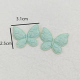 100Pcs 3.1*2.5CM Butterfly Padded Appliques DIY Sewing Clothes Supplies