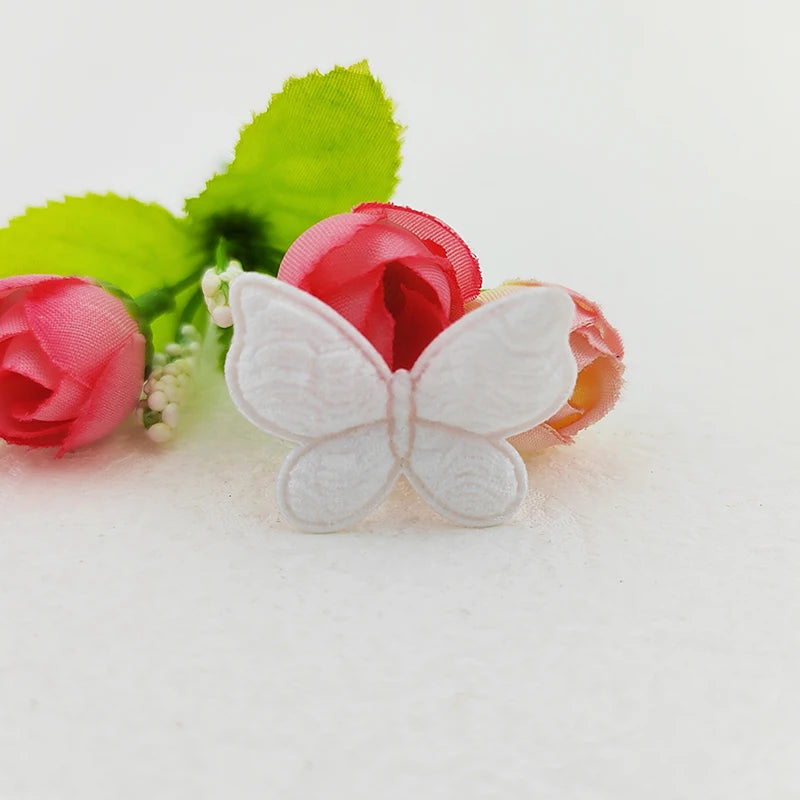 100Pcs 3.1*2.5CM Butterfly Padded Appliques DIY Sewing Clothes Supplies