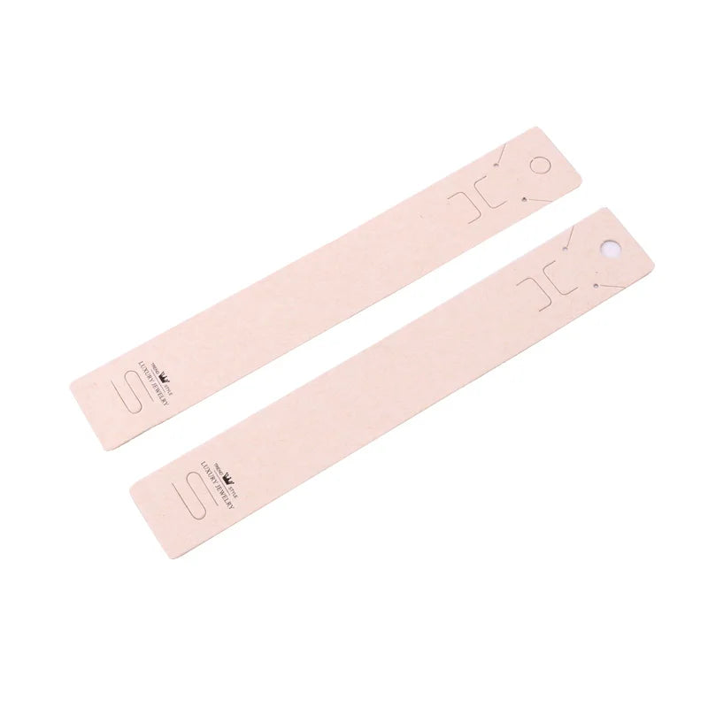 100Pcs Beige Paper Display Holder Jewelry Necklace Bracelet Charms