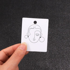 100Pcs Earrings Necklaces Display Cards 4.8x6.2cm 400gsm Thick Paper