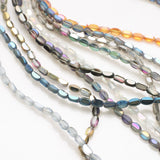 100Pcs/Lot 4x6mm Oval Matte Glass Beads for DIY Jewelry Making