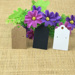 100Pcs 5x3cm Craft Paper Earring Display Card Ladies Jewelry Accessory Tag