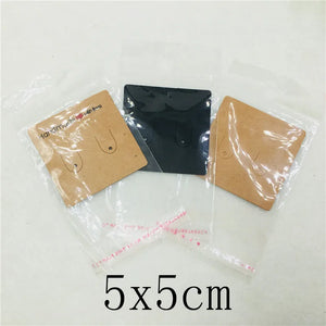 100Pcs 5x5cm Classic With Love Earring Display Cards +100opp bags