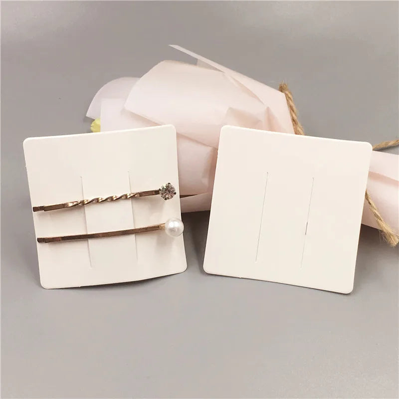 100 Pcs 6x6cm Rectangle Paper Hair Clip Card Hairpin Packaging
