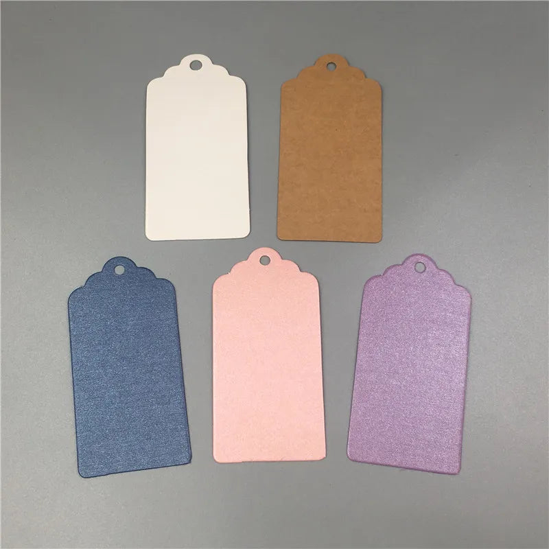 100Pcs Blank Craft Paper Tags With Hole Garments Hang Tag Wedding Gift