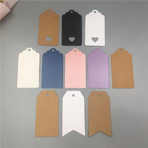 100Pcs Blank Craft Paper Tags With Hole Garments Hang Tag Wedding Gift
