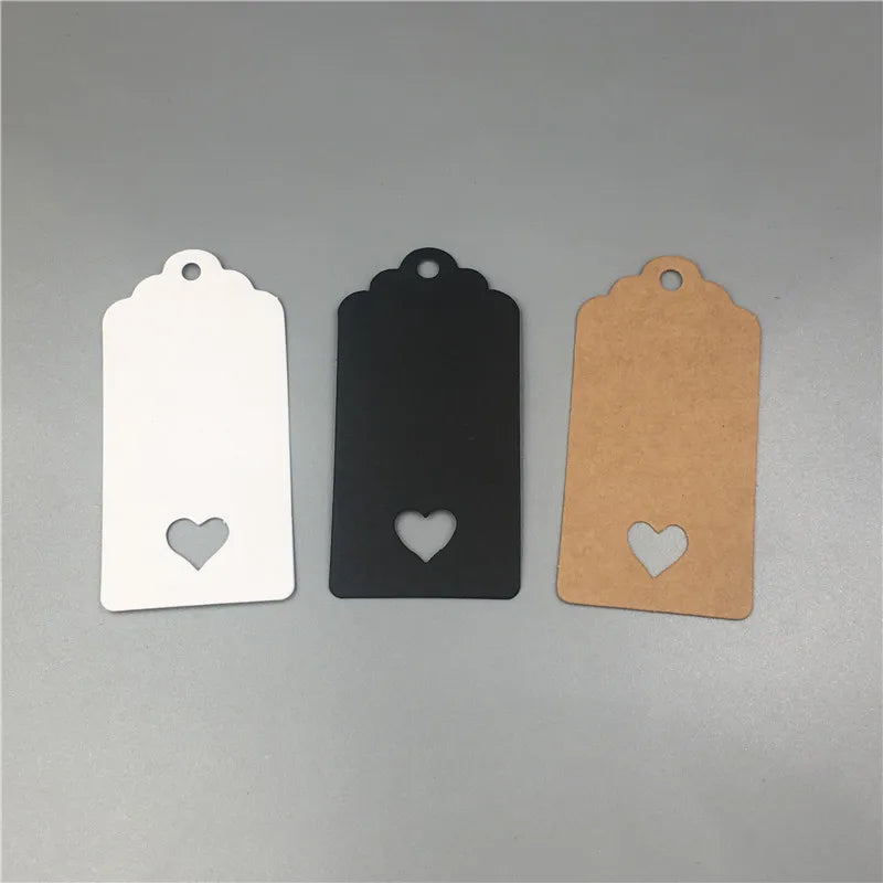 100Pcs Blank Craft Paper Tags With Hole Garments Hang Tag Wedding Gift