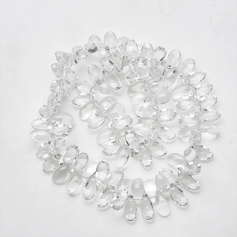 100Pcs/Lot Austria Glass Drop Beads 6x12MM Crystal Pendants Crescent Shape
