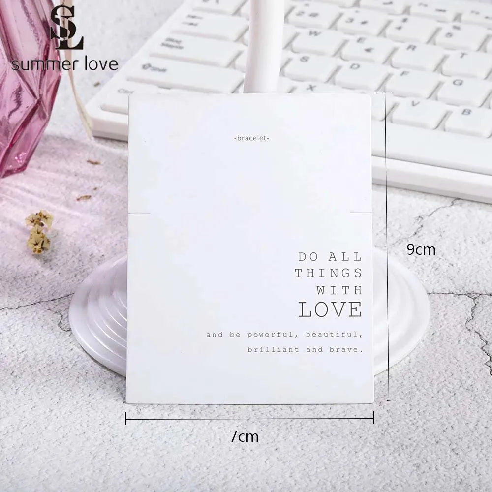 100Pcs Jewelry Display Cards for Bracelets Necklaces 7x9cm