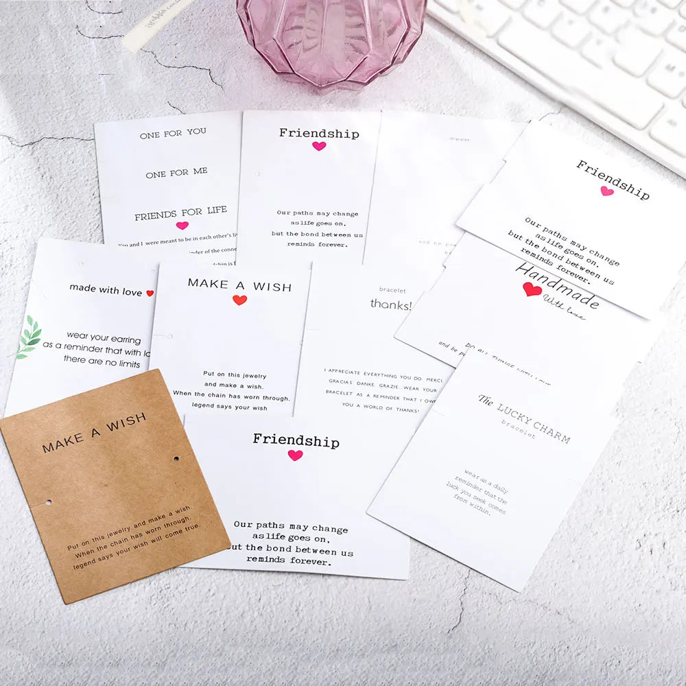 100Pcs Jewelry Display Cards for Bracelets Necklaces 7x9cm