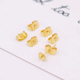 100Pcs Brass Ear Nuts Push Back, Earring Back Replacement for DIY Jewelry Making