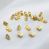 100Pcs Brass Ear Nuts Push Back, Earring Back Replacement for DIY Jewelry Making