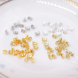 100Pcs Brass Ear Nuts Push Back, Earring Back Replacement for DIY Jewelry Making