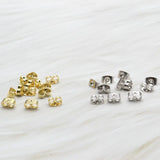 100Pcs Brass Ear Nuts Push Back, Earring Back Replacement for DIY Jewelry Making