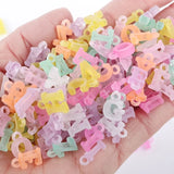 100Pcs/Lot Candy Mixed Random Matte Letter Charm Acrylic Beads