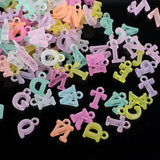 100Pcs/Lot Candy Mixed Random Matte Letter Charm Acrylic Beads