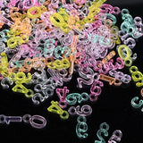 100Pcs/Lot Candy Mixed Random Matte Letter Charm Acrylic Beads