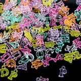 100Pcs/Lot Candy Mixed Random Matte Letter Charm Acrylic Beads