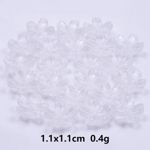 100Pcs/Lot Sakura Flower Glass Beads Jewelry Finding Charms