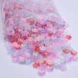100Pcs/Lot Sakura Flower Glass Beads Jewelry Finding Charms