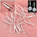 100Pcs Jewelry Earring Findings 925 Silver Ear Hook Earwires For Crystal Women