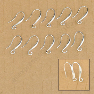100pcs 925 Silver Ear Hook Earwires for Jewelry Making