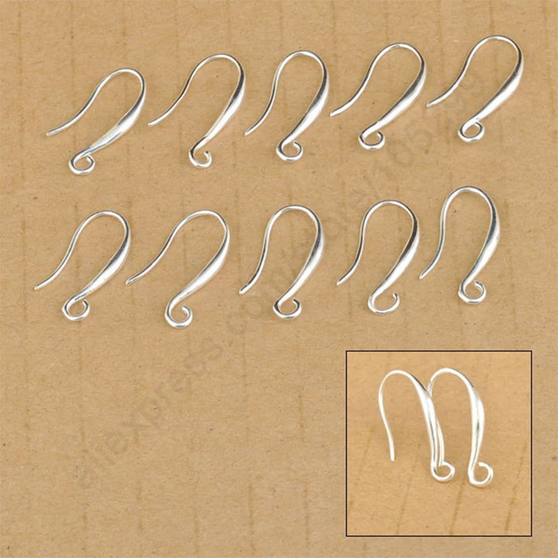 100pcs 925 Silver Ear Hook Earwires for Jewelry Making