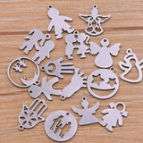 100Pcs Stainless Steel Charms for Necklace Pendant DIY Jewelry Making