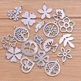 100Pcs Stainless Steel Charms for Necklace Pendant DIY Jewelry Making