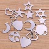 100Pcs Stainless Steel Charms for Necklace Pendant DIY Jewelry Making