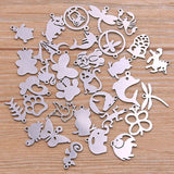 100Pcs Stainless Steel Charms for Necklace Pendant DIY Jewelry Making