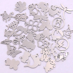 100Pcs Stainless Steel Pendant Charms for DIY Jewelry Making