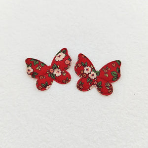 100Pcs Flower Print Butterfly Padded Appliques DIY Sewing Supplies